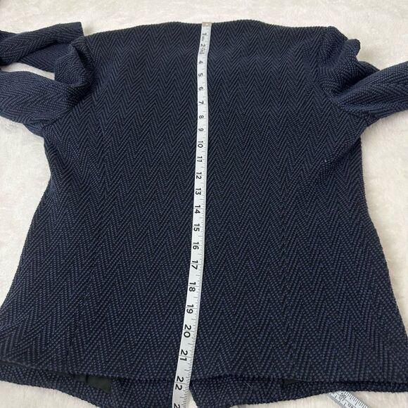 Halogen Women's Size S Open Front Waterfall Blazer Black Navy Chevron Zig Zag - Picture 10 of 10